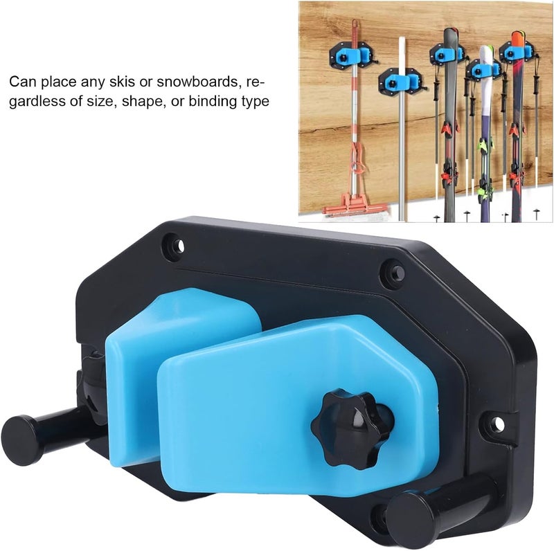 Tyenaza Ski Wall Mount, Ski Wall Rack Gravity Locking Space Saving ABS Universal Snowboard Wall Mount Holder, Saving Winter Gear Organizer for Garage Organizer System - Image 3