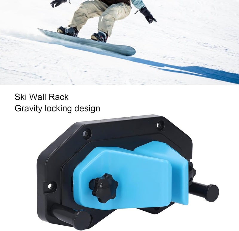 Tyenaza Ski Wall Mount, Ski Wall Rack Gravity Locking Space Saving ABS Universal Snowboard Wall Mount Holder, Saving Winter Gear Organizer for Garage Organizer System - Image 2