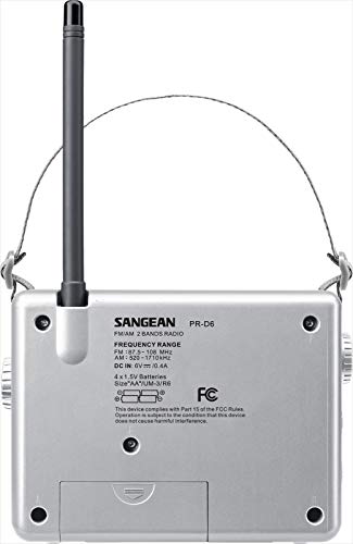 SANGEAN راديو محمول مدمج سونجيان PR-D6WH AM/FM - Image 3