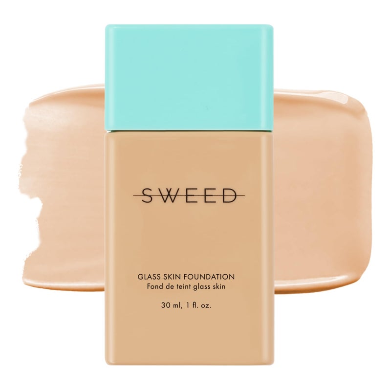SWEED Glass Skin Foundation LongLasting Fluid Formula Hydrate Moisturize Lift Plump Protect Vegan CrueltyFree Clean Beauty 03 LIGHT W - Image 2
