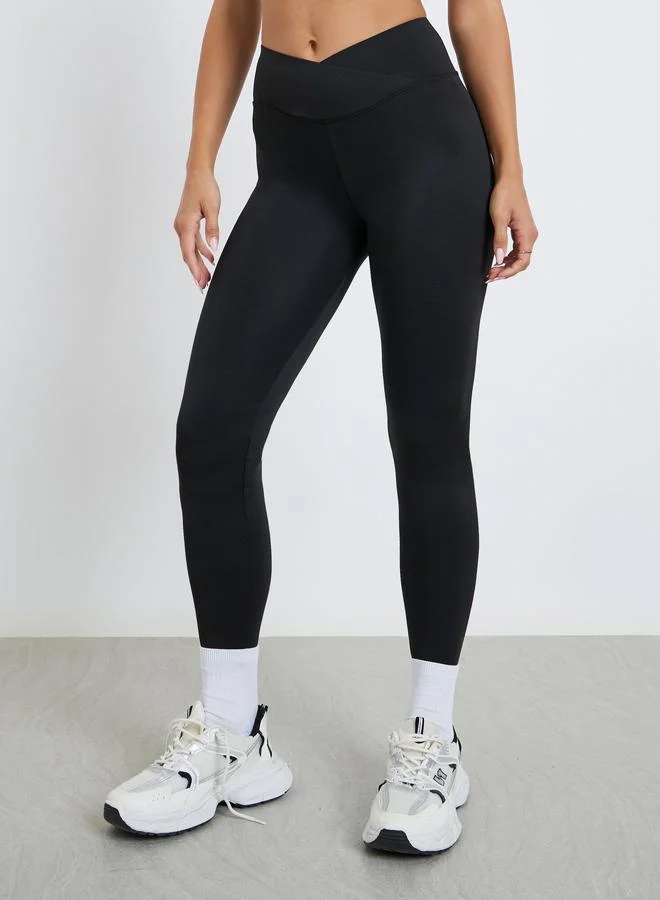 ستايلي V ليقنز سادة بخصر على شكل