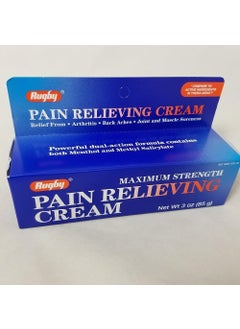 RUGBY LABORATORIES Rugby Maximum Strength Pain Relieving Cream - Made with Menthol and Methyl Salicylate - Offers Temporary Joint and Muscle Soreness Relief - 3 Oz. 