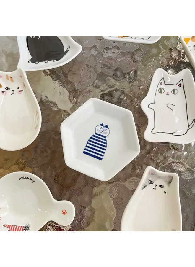 2pcs Ceramic Cat Themed Spoon Holders With Paw Prints - Image 5