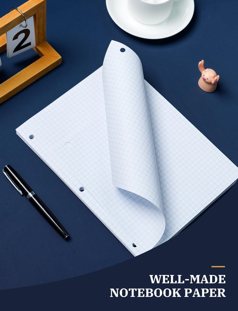 Aidunmis Graph Paper Loose Leaf, 120 Sheets Loose Leaf Paper, Binder Paper 8 x 10.5 in, 4x4 Quad Ruled Filler Papers Bulk 8 x 10-1/2 for Binder, 3-Hole Punched Graphing Pads for Engineering Sketching Notes - Image 5