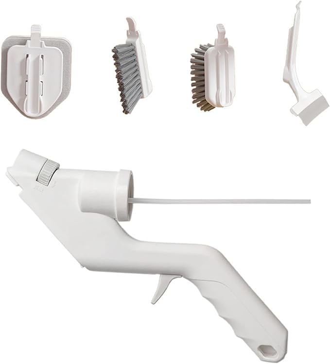 PROSFIA Kitchen and Bathroom Water Spray 4 in 1 Cleaning FivePiece Set MultiFunctional Water Spray Cleaning Set with Glass Scraper Cleaning Brush Sponge Gap Brush - Image 1