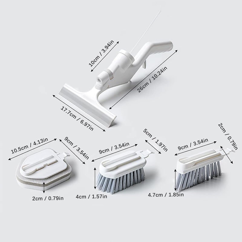 PROSFIA Kitchen and Bathroom Water Spray 4 in 1 Cleaning FivePiece Set MultiFunctional Water Spray Cleaning Set with Glass Scraper Cleaning Brush Sponge Gap Brush - Image 4