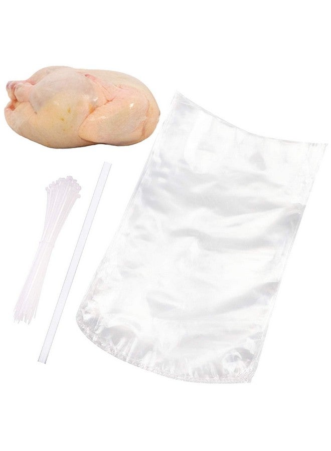 Morepack Poultry Shrink Wrap Bags,10x16 Inches 30 Pcs Clear Poultry Heat Shrink Bags Freezer With Zip Ties, Silicone Straw for Chickens, Rabbits - Image 1