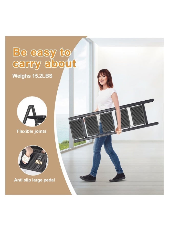 Lightweight, foldable 5-step ladder – suitable for home and commercial use, quick folding and convenient storage - Image 1