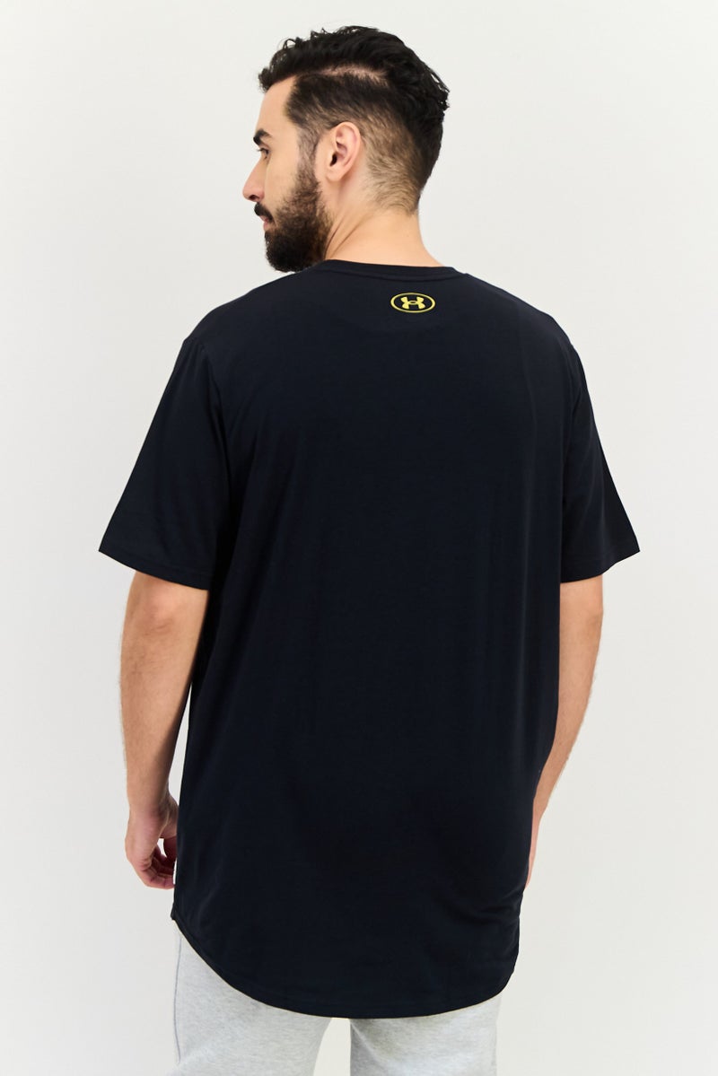 UNDER ARMOUR Men Sportswear Fit Short Sleeve Graphic Print Outdoor T-Shirt, Black - Image 4