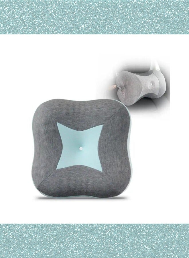 وسادة مسند رأس من إسفنج الذاكرة للسيارات بتصميم جديد متعدد الوظائف لدعم الرقبة ووسادة مسند رأس للسفر (الحجم: 35 × 35 × 10 سم)، (اللون: أخضر)