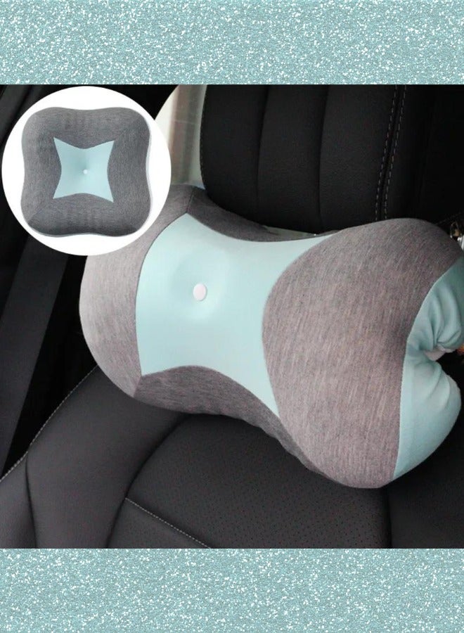 وسادة مسند رأس من إسفنج الذاكرة للسيارات بتصميم جديد متعدد الوظائف لدعم الرقبة ووسادة مسند رأس للسفر (الحجم: 35 × 35 × 10 سم)، (اللون: أخضر)