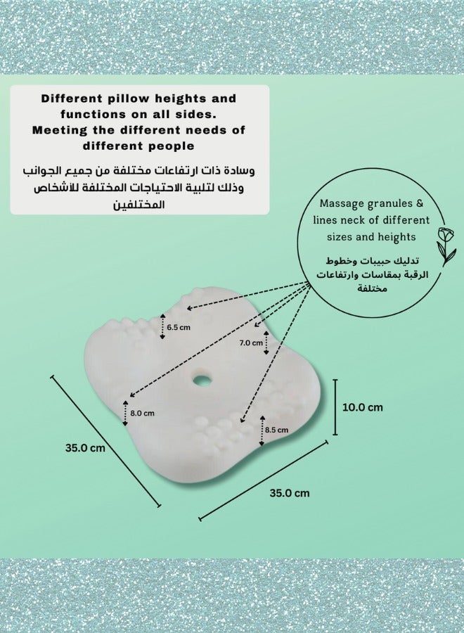 وسادة مسند رأس من إسفنج الذاكرة للسيارات بتصميم جديد متعدد الوظائف لدعم الرقبة ووسادة مسند رأس للسفر (الحجم: 35 × 35 × 10 سم)، (اللون: أخضر)