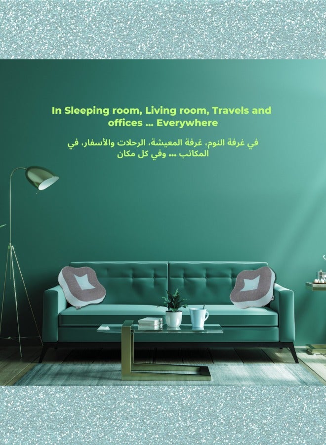 وسادة مسند رأس من إسفنج الذاكرة للسيارات بتصميم جديد متعدد الوظائف لدعم الرقبة ووسادة مسند رأس للسفر (الحجم: 35 × 35 × 10 سم)، (اللون: أخضر)