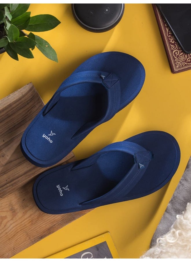 YOHO YOHO Men Blue soft slippers | comfortable and stylish flip flop slippers for Men in exciting colors | Daily Use| Lightweight | Anti Skid Chappal | Bubbles Size- 11  - Image 2