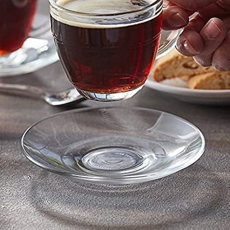 Set of 6 Crystal Clear Glass Saucers Elegant Serving Plates for Tea Coffee and Snack  - Image 4