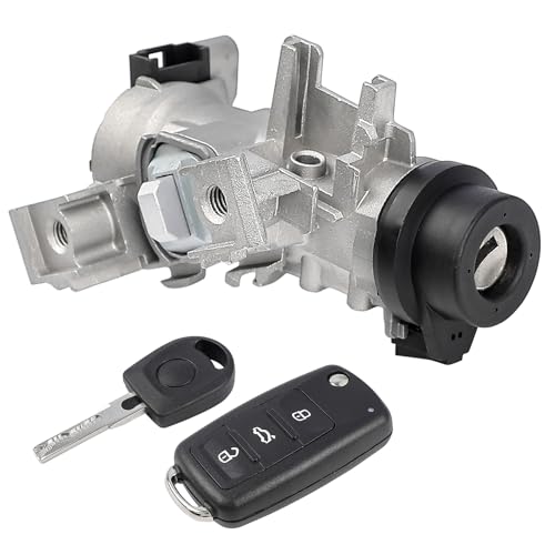 TXROMTZ Ignition Lock Cylinder Compatible with Volkswagen Jetta 2.5 GTI MK5 Rabbit Golf EOS Tiguan Audi A3 R8 Ignition Starter Switch W/Intelligent Key Shell Replace 1K0905851B Starter Switch Lock Cylinder - Image 1