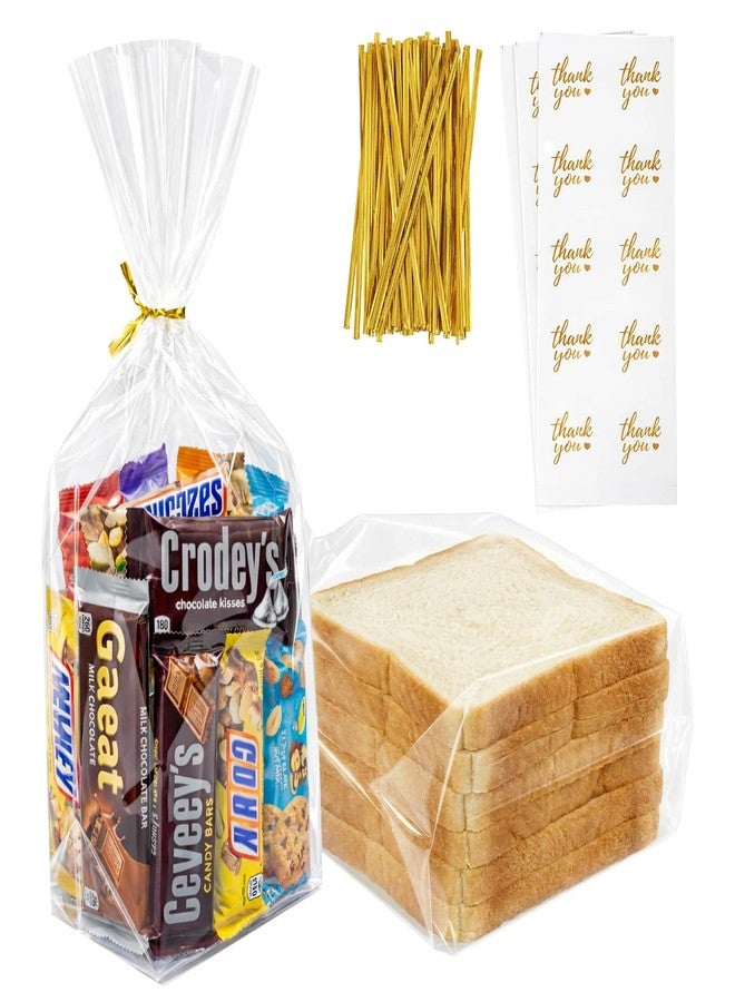 Cherodada Includes drawstring and thank-you stickers for wrapping cookies, candy, popcorn, baked goods (100pcs - Image 1