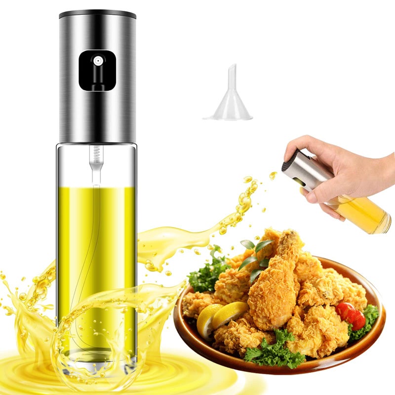 Olive oil sprayer for cooking -100ml Oil sprayer mister  Glass Oil Sprayer for Cooking  Refillable oil sprayer for air fryer, Salad, BBQ, Baking, Roasting  Kitchen Gadget Accessories