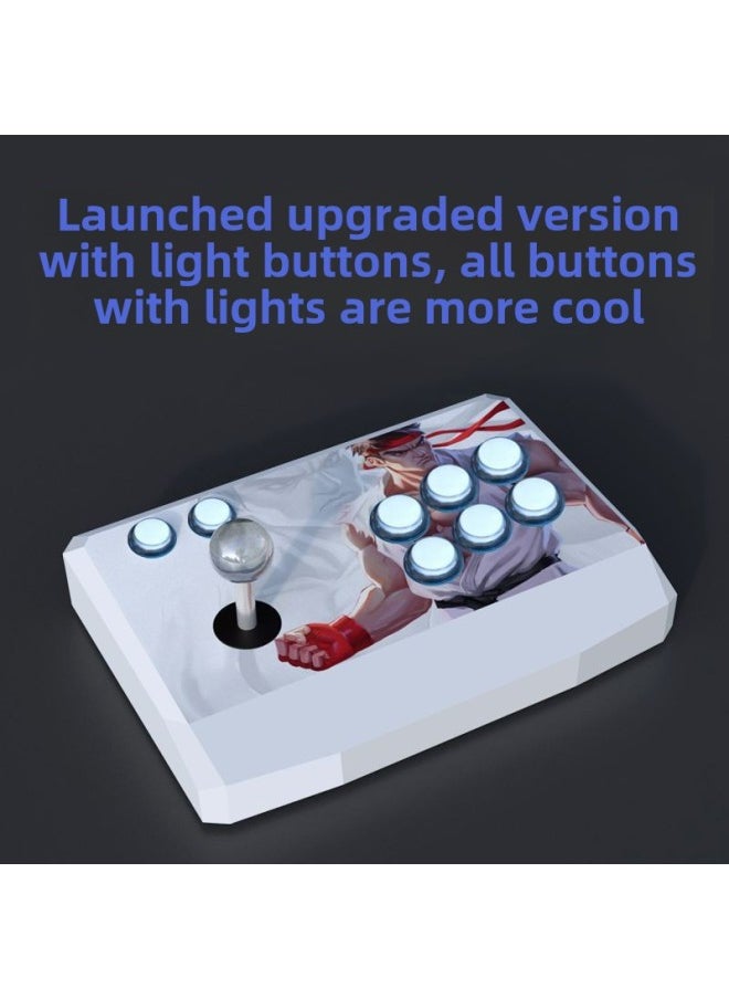 Generic - Wireless Arcade Rocker Computer Mobile Phone Tablet Fighting Three And Rocker Boxing Emperor 97 Home Game Console-Product Color:Wireless Joystick Red Magic Red With Light - Image 1