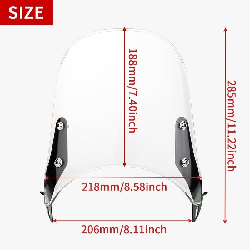 KICRY Motorcycle Headlight Windshield Universal Wind Deflector - Image 5