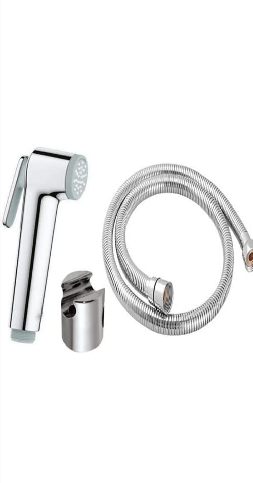 ABS Chrome Finish Heath Faucet Heavy Gun with 1 Meter Heavy Tube and 1 Wall Mount Hook Braided Rubber Hose for BathroomToilet - Image 3
