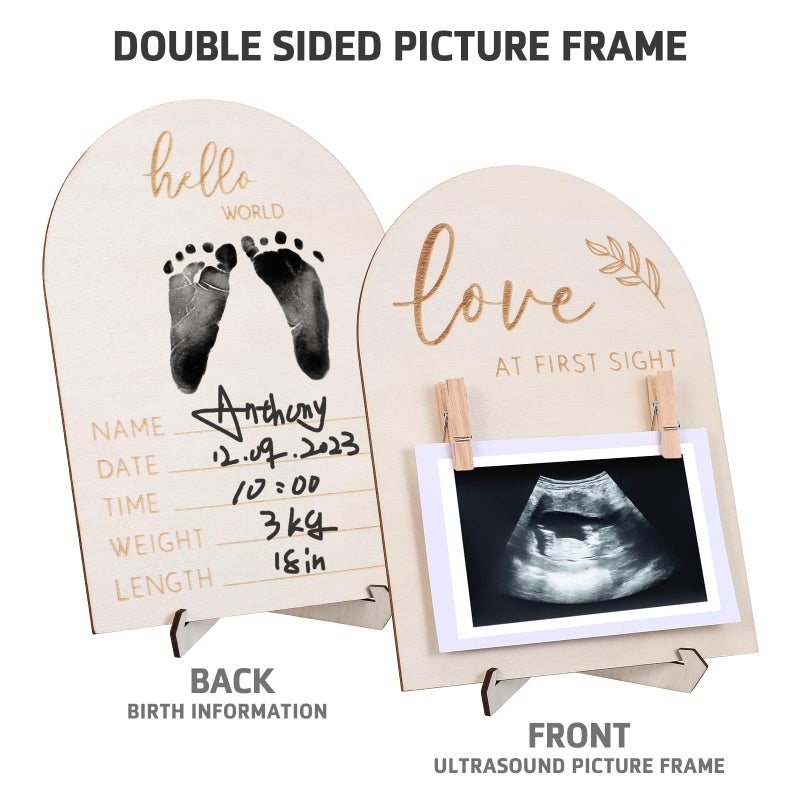 Wooden Sonogram Keepsake Picture Frame Boxwood Material 15cm X 10cm Nursery Photo Display - Image 4