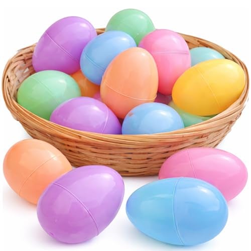 GiftExpress Pastel Color Easter Eggs 100 Piece Assorted Bulk 23 x 175 Plastic Eggs w Hinge Adult Kid Party Toys for Gift Baskets or Egg Hunt Decor - Image 1