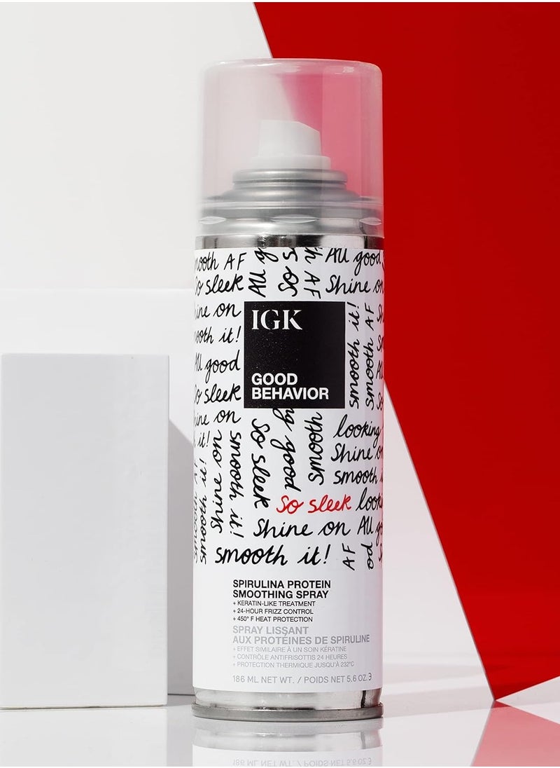 iGK - IGK GOOD BEHAVIOR Spirulina Protein Smoothing Spray | Keratin Like Treatment + Frizz Control + Heat Protectant | Vegan + Cruelty Free | - Image 1