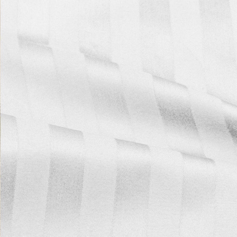 Fablicious Plain Satin Stripes Microfiber AC Comforter Set King Size with 1 Double Bed Sheet and 2 Pillow Covers 90 x 100 Inch for Home & Hotels - White - Image 5