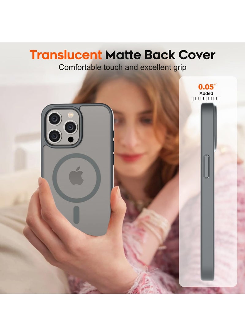 Generic - for iPhone 15 Pro Max 5G Case,[Compatible with Magsafe][Mil-Grade Drop Protection] Slim Shockproof Translucent Protective Phone Case foriPhone 15 Pro Max 5G, Grey - Image 1