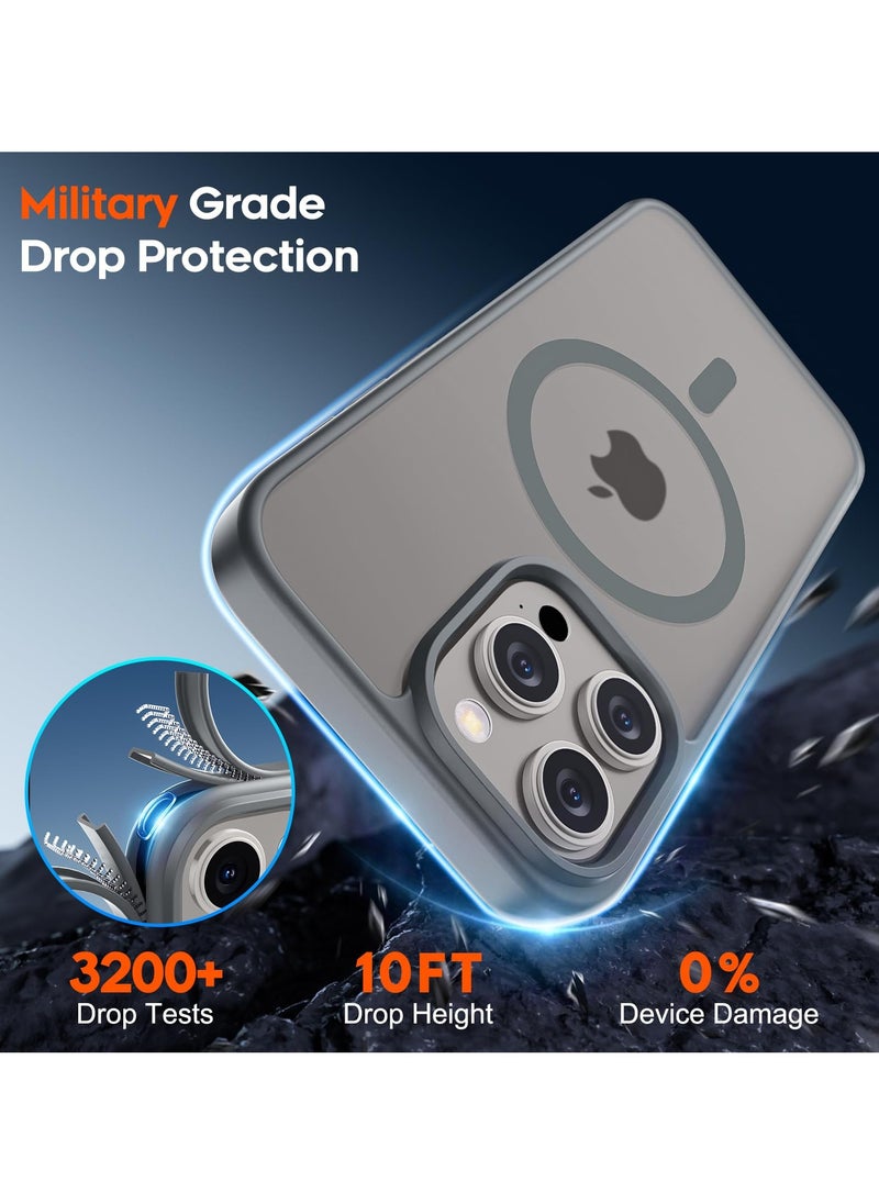 Generic - for iPhone 15 Pro Max 5G Case,[Compatible with Magsafe][Mil-Grade Drop Protection] Slim Shockproof Translucent Protective Phone Case foriPhone 15 Pro Max 5G, Grey - Image 1