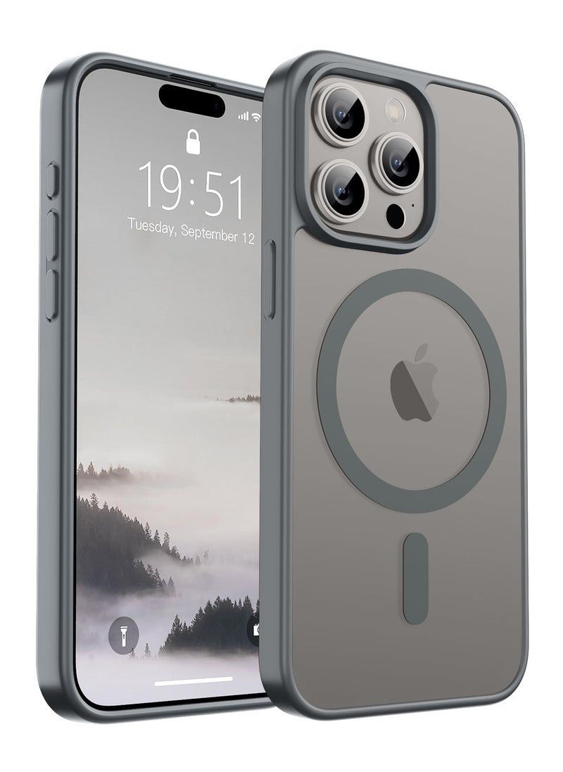 Generic - for iPhone 15 Pro Max 5G Case,[Compatible with Magsafe][Mil-Grade Drop Protection] Slim Shockproof Translucent Protective Phone Case foriPhone 15 Pro Max 5G, Grey - Image 1