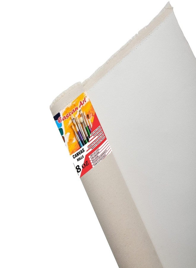 Eascan Art 8 Oz. Medium Grain Primed Cotton Canvas Roll for Oil and Acrylic Painting (32 Inch X 10 Metre) - Image 2