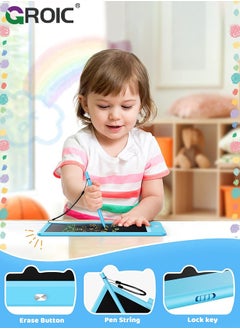 GROIC Blue LCD Writing Board, Portable Writing Tablet, Doodle Board Note Board with One-Key Erase and Portable Design for Kids, Students, Offices and Families  - Image 4