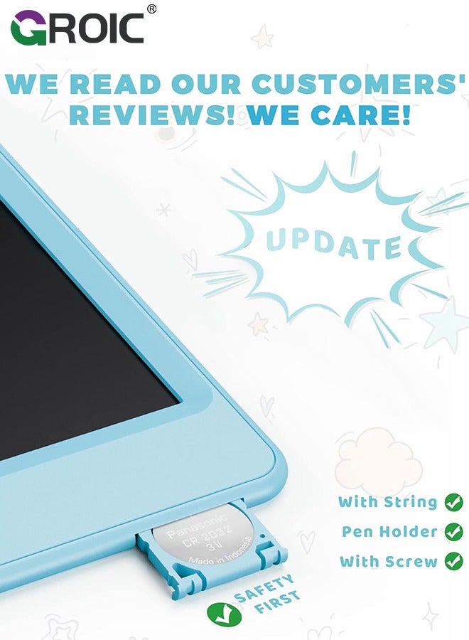 GROIC Blue LCD Writing Board, Portable Writing Tablet, Doodle Board Note Board with One-Key Erase and Portable Design for Kids, Students, Offices and Families - Image 2