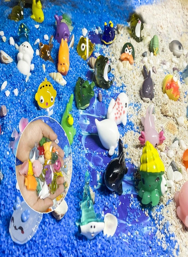 HETRUUOP 55pcs Mini Ocean Resin Animals Plastic Animals Marine Miniature Aquarium Ornaments Decorations for DIY Fish Tank Potted Micro Fairy Garden Dollhouse (56PCS Marine Animal Set) - Image 3