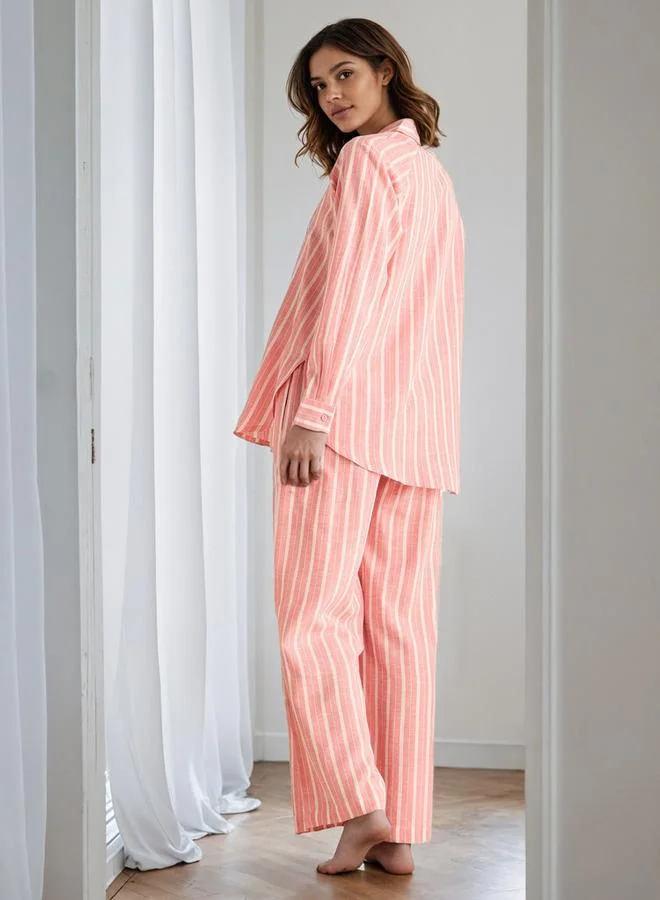 سبلاش فيڤ طقم بيجامة قميص بأزرار وبنطلون