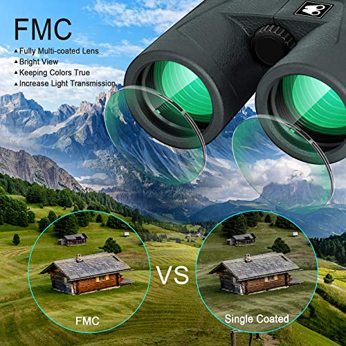 Sarblue 10x42 Binoculars for Adults with Smartphone Adapter, BAK4 Prism and FMC Lens, HD Professional Binoculars for Bird Watching Travel Hunting Wildlife Watching Outdoor Concerts Sports - Image 3