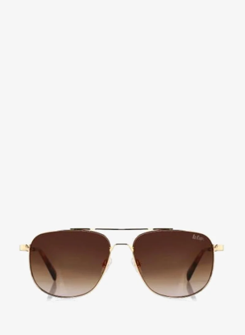 لي كوبر Polarized Sunglasses Gold Frame Brown Mirror Lens 59mm  - LCM10245C4