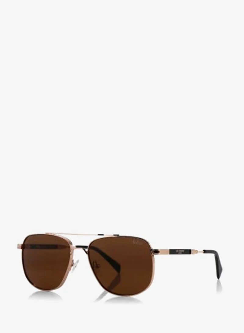 لي كوبر Polarized Sunglasses Gold Frame Brown Mirror Lens 59mm  - LCM10245C4