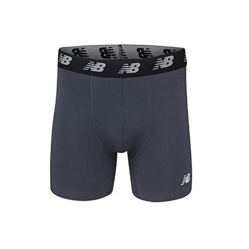 New Balance Men's No-Fly Cotton Performance Boxer Briefs, 5 Inch Inseam (3 Pack), Prism Purple/Lead/Black, 3X-Large - Image 3