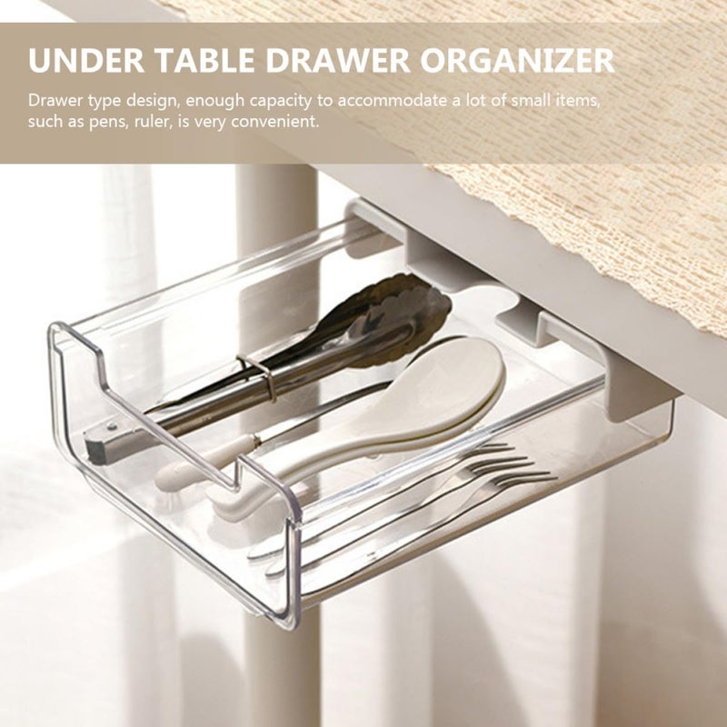 Large Desk Drawer Organizer Storage Box Pull Out Stationery Tray Office Student Dormitory - Image 5