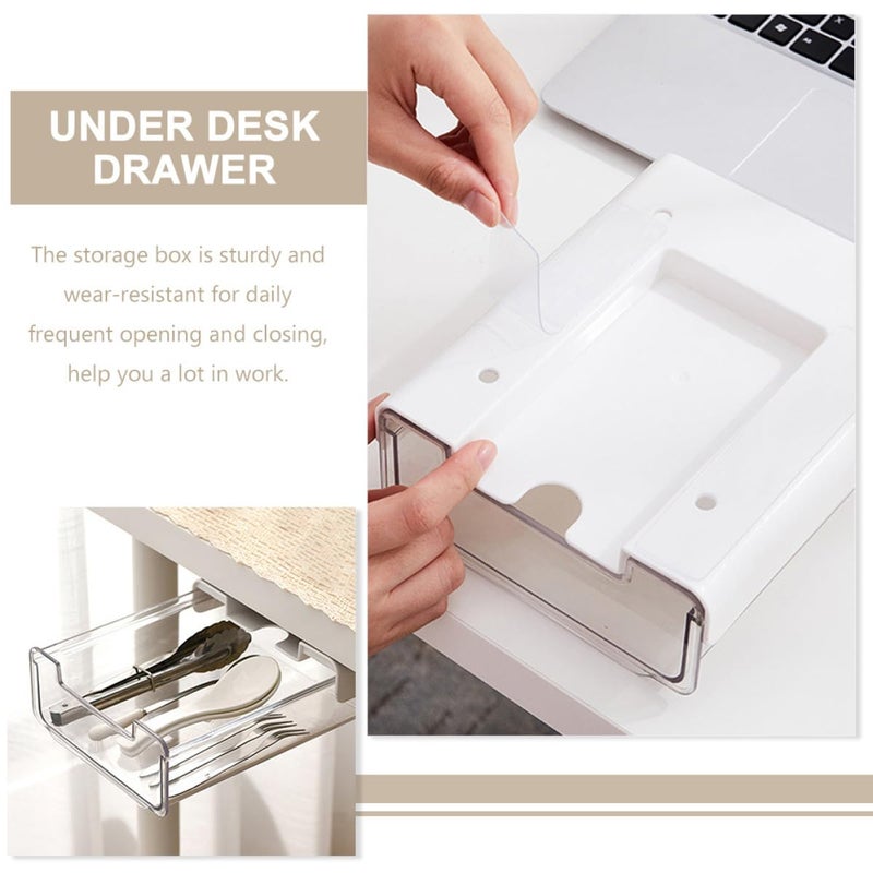 Large Desk Drawer Organizer Storage Box Pull Out Stationery Tray Office Student Dormitory - Image 4