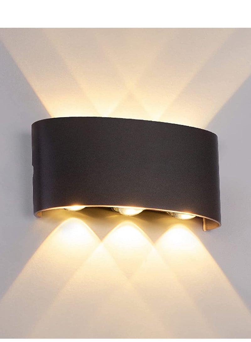 Next Life Modern Outdoor Wall Sconce Light 6 LED Room Wall Lights Up Down Aluminium Wall Lighting Lamps for Living Room Bedroom Corridor Warm light - Image 1