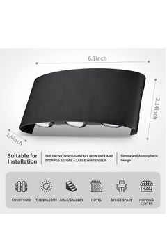 Next Life Modern Outdoor Wall Sconce Light 6 LED Room Wall Lights Up Down Aluminium Wall Lighting Lamps for Living Room Bedroom Corridor Warm light  - Image 2