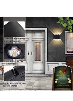 Next Life Modern Outdoor Wall Sconce Light 6 LED Room Wall Lights Up Down Aluminium Wall Lighting Lamps for Living Room Bedroom Corridor Warm light  - Image 3
