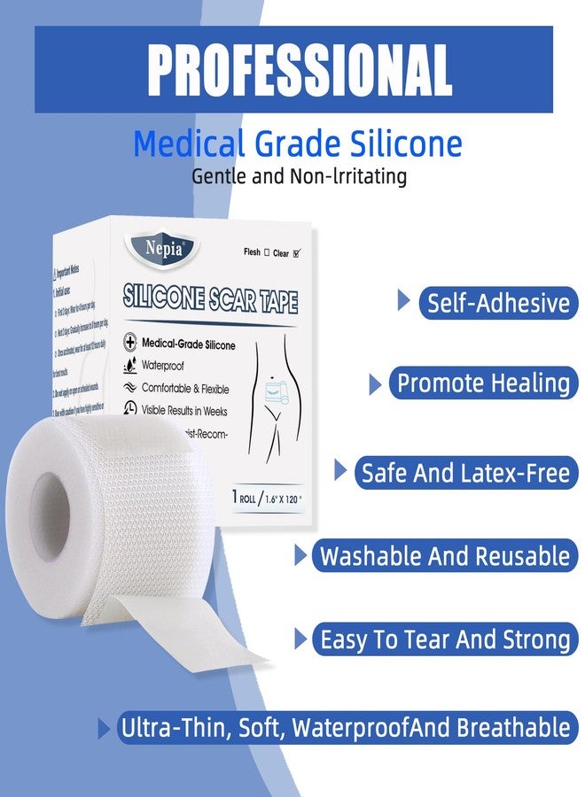 Nepia Silicone Scar Sheets 1.6"x120" Roll (3M) - Medical Grade | Reusable Scar Tape to Flatten & Fade Surgical Scars, C-Section, Keloids, Burns | Hypoallergenic Treatment (Clear) - Image 2