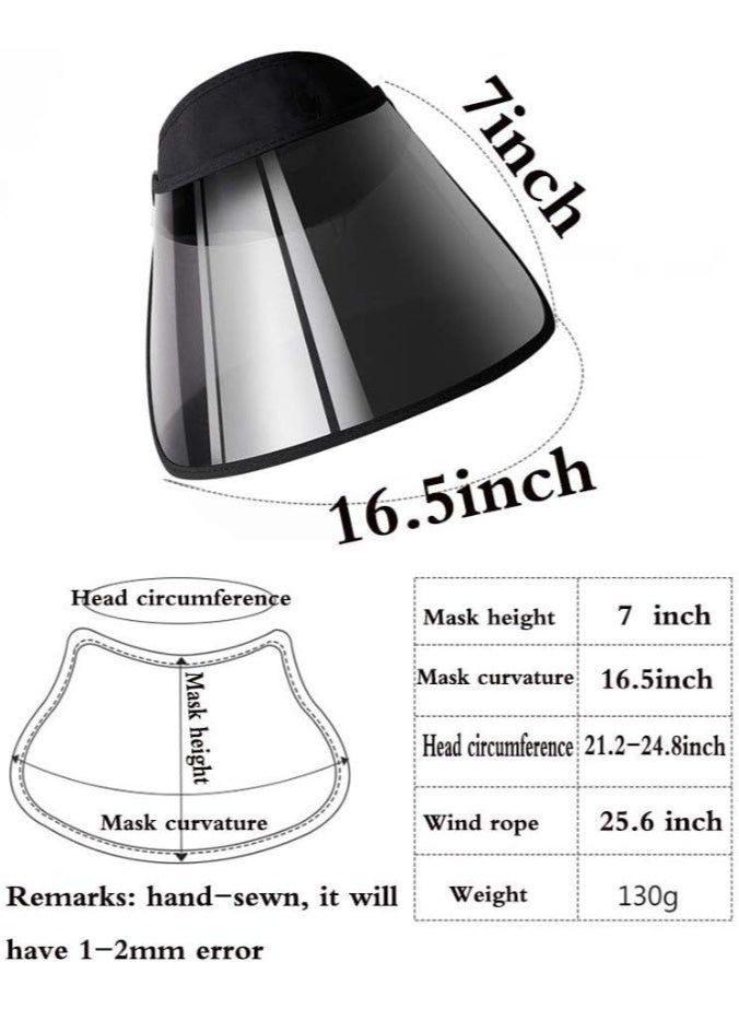 2-Pack Sun Anti-UV Visor Hat,Women Outdoor UPF50 Full Face Plastic Shield Headband Sun Protection Riding Cap - Image 2