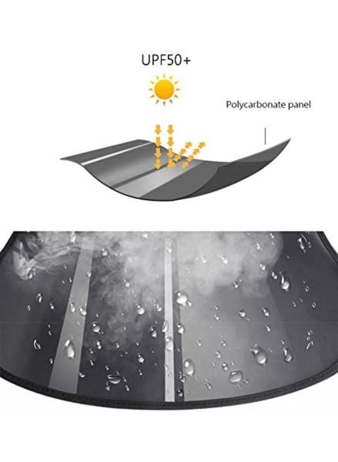 2-Pack Sun Anti-UV Visor Hat,Women Outdoor UPF50 Full Face Plastic Shield Headband Sun Protection Riding Cap - Image 4