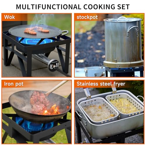 SKOK 200,000 BTUs High Pressure Single Burner Propane Camping Stove - Portable Outdoor Stove for Outdoor Cooking, Backyard, Picnic - Image 4